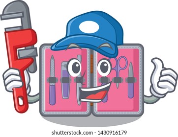 Plumber manicure kit in the character shape