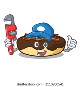 Plumber maple bacon bar mascot cartoon