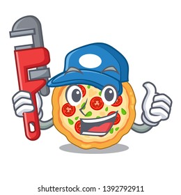 Plumber margherita pizza in the mascot shape