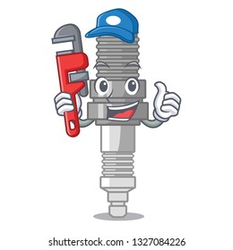 Plumber miniature spark plug in cartoon shape Plumber miniature spark plug in cartoon shape