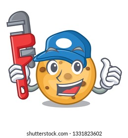 Plumber oat cookie isolated with the cartoon