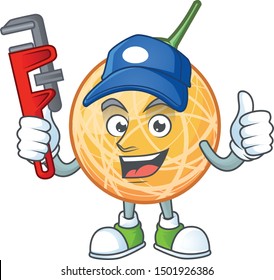 Plumber object cantaloupe fruit for mascot character