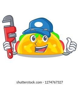 Plumber omelette fried isolated on the mascot