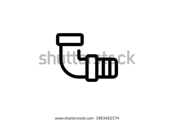 Plumber Outline Icon Pipe Stock Vector (Royalty Free) 1883682574 ...