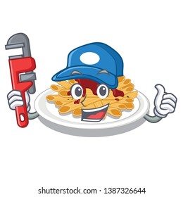 Plumber pasta isolated with in the cartoon