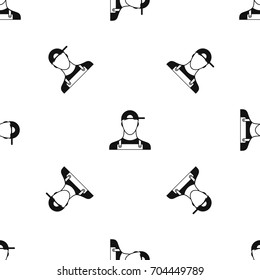 Plumber pattern repeat seamless in black color for any design. Vector geometric illustration