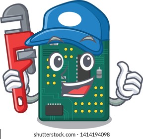 Plumber PCB circuit board in the cartoon