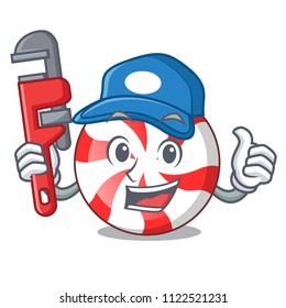 Plumber peppermint candy mascot cartoon