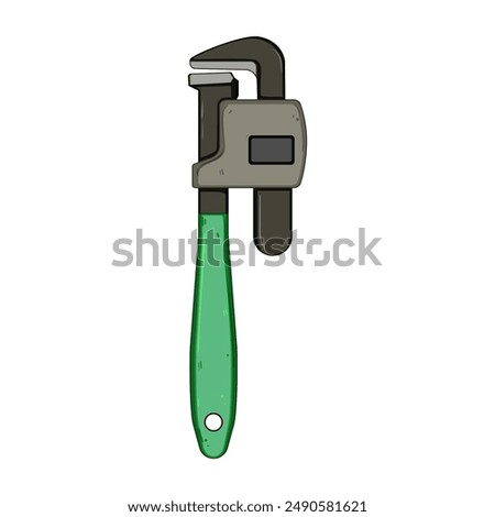 plumber pipe wrench cartoon. tool repair, service plumbing, home work plumber pipe wrench sign. isolated symbol vector illustration
