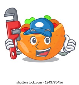 Plumber Pita bread filled with vegetable mascot