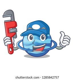 Plumber planet uranus above the sky cartoon