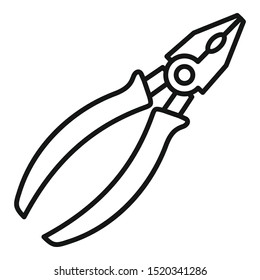 Plumber pliers icon. Outline plumber pliers vector icon for web design isolated on white background