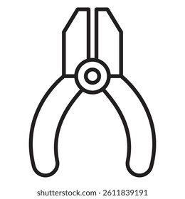 Plumber pliers icon Simple outline vector logo
