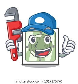 Plumber power socket isolated with in mascot