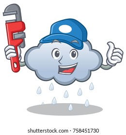 Plumber rain cloud character cartoon
