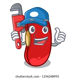 Plumber red beans pile isolated on mascot
