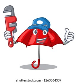 Plumber red umbrella in shape cartoon funny