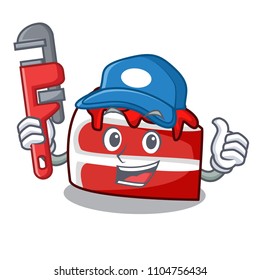 Plumber red velvet mascot cartoon