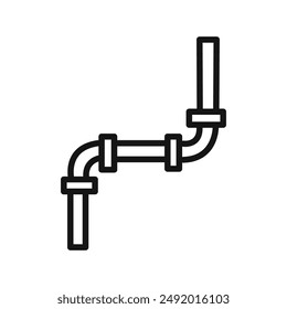 Plumber repairing pipe icon linear graphics set vector