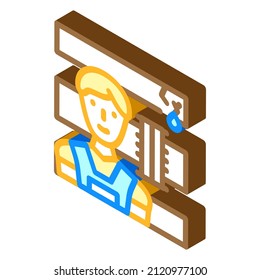 plumber repairman isometric icon vector. plumber repairman sign. isolated symbol illustration
