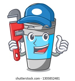 Plumber roll on deodorant isolated with cartoon