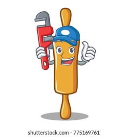 Plumber rolling pin character cartoon