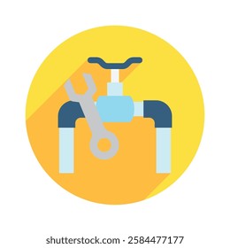 Plumber rounded flat color icon, mini, small illustration. use for modern concept, print, UI, UX kit, web and app development. Vector EPS 10, related to industrial, business, finance, investment.