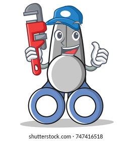 Plumber scissor character cartoon style