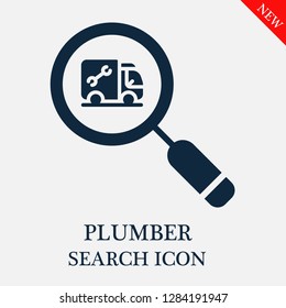 Plumber search icon. Editable Plumber search icon for web or mobile.