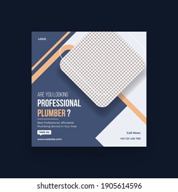 Plumber Service Banner Social Media Post Template Design