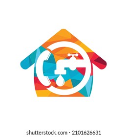 Diseño del logotipo vectorial de la llamada del servicio de fontanería. Concepto del logotipo del servicio de agua.	