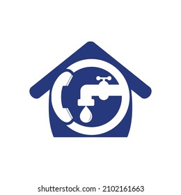 Plumber service call vector logo design. Water service logo concept.	