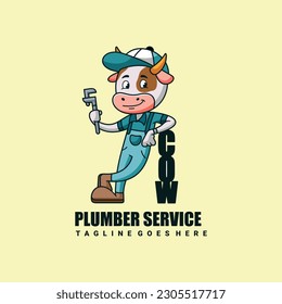 Plumber Service Character Mascot Design Logo