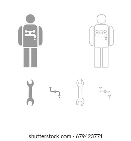 Plumber  set  icon .