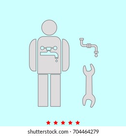 Plumber  set  icon .