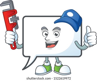 Plumber shape rectangle bubble cartoon character style.