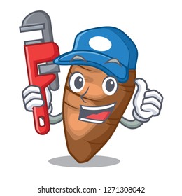 Plumber sliced taro on shape cartoon funny