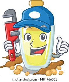 Plumber soybean oil with the character shape