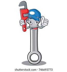 Plumber spanner character cartoon style