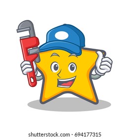 Plumber star character cartoon style