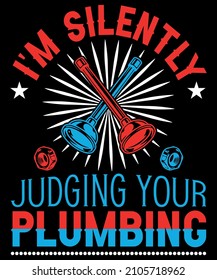 Plumber T Shirt Design - Plumber Vector Used for T-shirt and Textile Print, Mug, Greeting Card and Funny Gifts Design