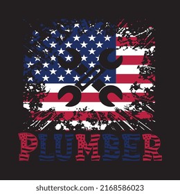 Plumber T shirt Designs With custom vector