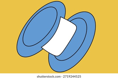 Klempner Teflon Tape, Vektorgrafik. Medizinische und Klempner Werkzeugobjekte Symbolkonzept. Eine Rolle Teflonband, Vektordesign mit Schatten auf orangefarbenem Hintergrund.