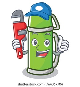 Plumber thermos character cartoon style
