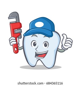 Plumber tooth character cartoon style