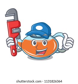 Plumber transparent teapot character cartoon