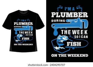 Plumber t-shirt design, Plumber t shirt design, plumber t shirt vector, plumber elements, tools, vector, graphics, background, grunge.