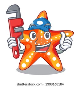 Plumber underwater sea in the starfish mascot
