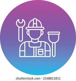 Plumber vector icon. Can be used for printing, mobile and web applications.