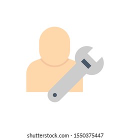 Plumber vector icon design for plumbing work graphic design element.